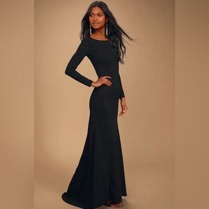 Black Gown V-back High Low